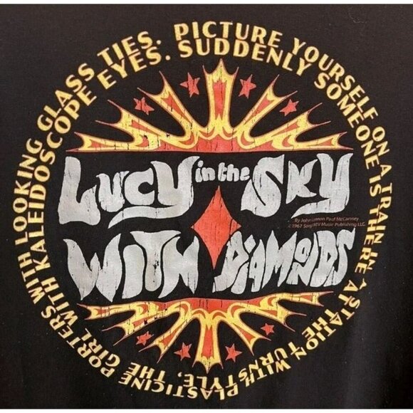 Lyrics by Lennon and McCartney Lucy In The Sky Long Sleeve Shirt Adult Small - Picture 1 of 2